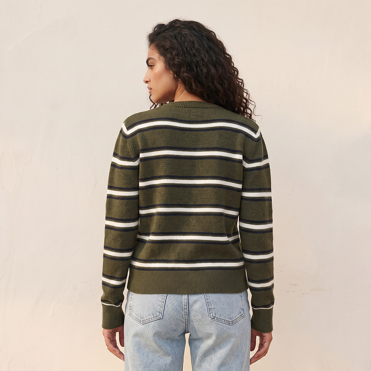كارديجان مخطط من سبلاش يوث-women-winterwear-cardigansandjumpers-cardigans-image-4