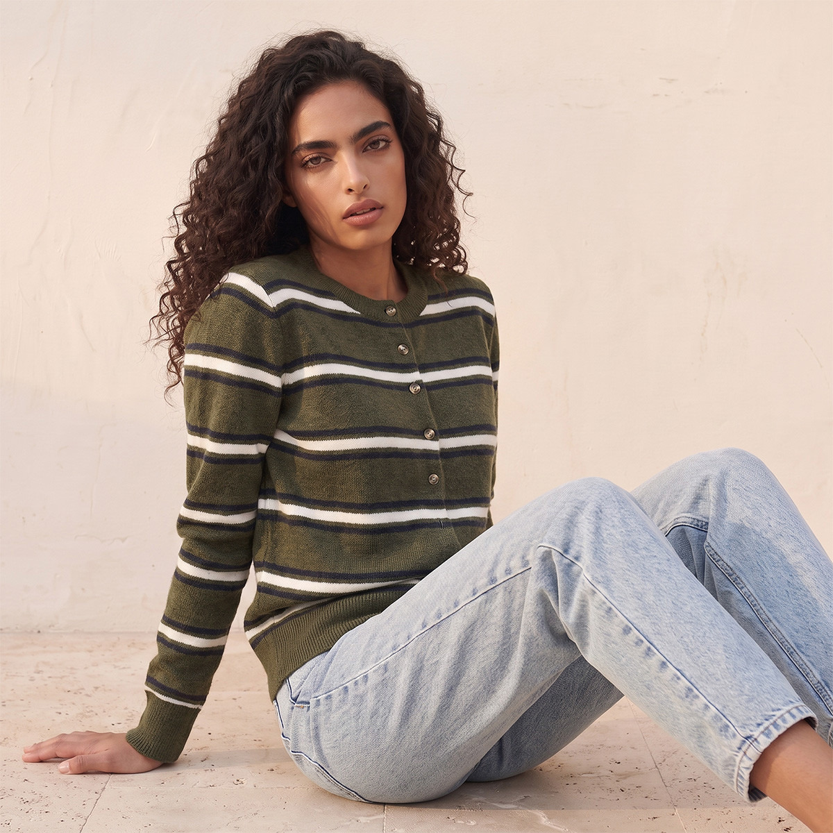 كارديجان مخطط من سبلاش يوث-women-winterwear-cardigansandjumpers-cardigans-image-5