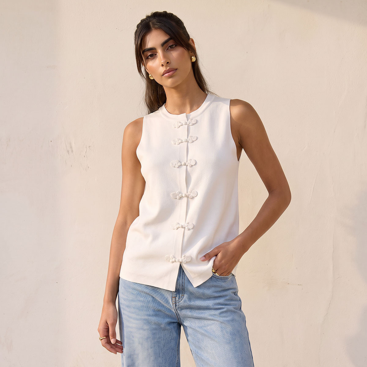 بلوزة بياقة ضيقة بارزة الملمس من سبلاش يوث-women-clothing-shirtsandblouses-blouses-image-2