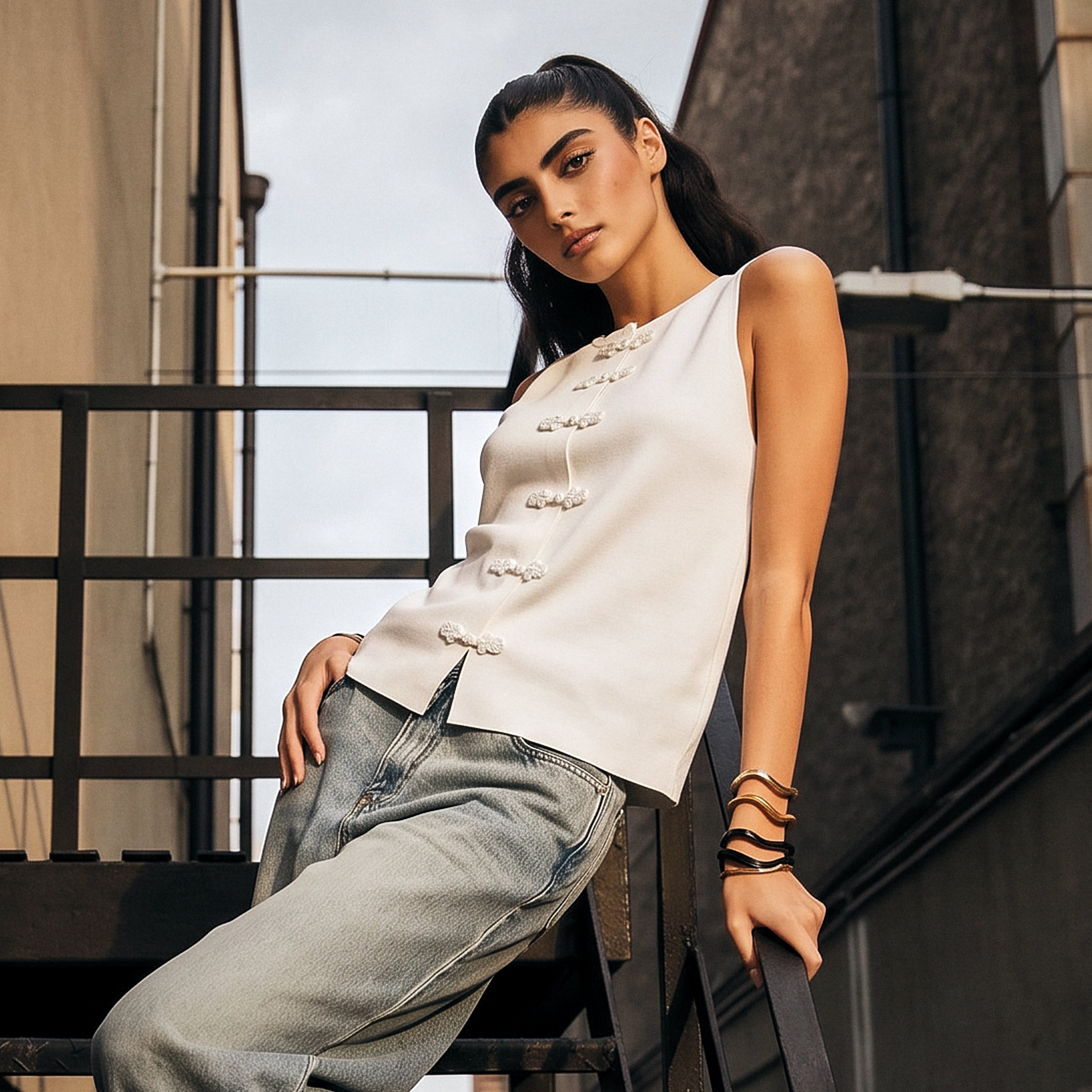 بلوزة بياقة ضيقة بارزة الملمس من سبلاش يوث-women-clothing-shirtsandblouses-blouses-image-1
