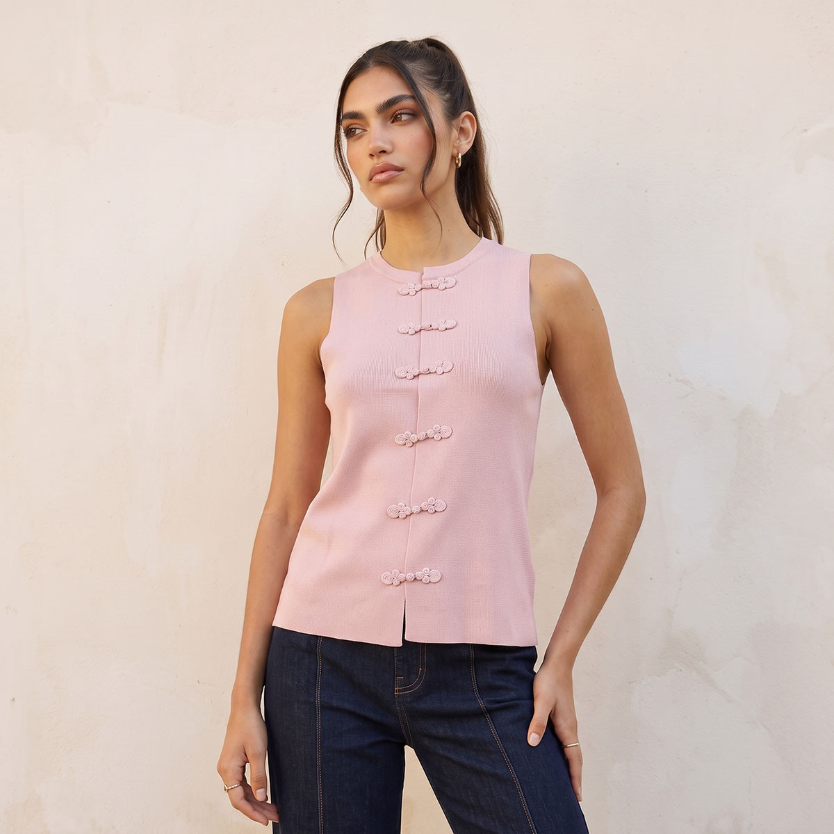 بلوزة بياقة ضيقة بارزة الملمس من سبلاش يوث-women-clothing-shirtsandblouses-blouses-image-2