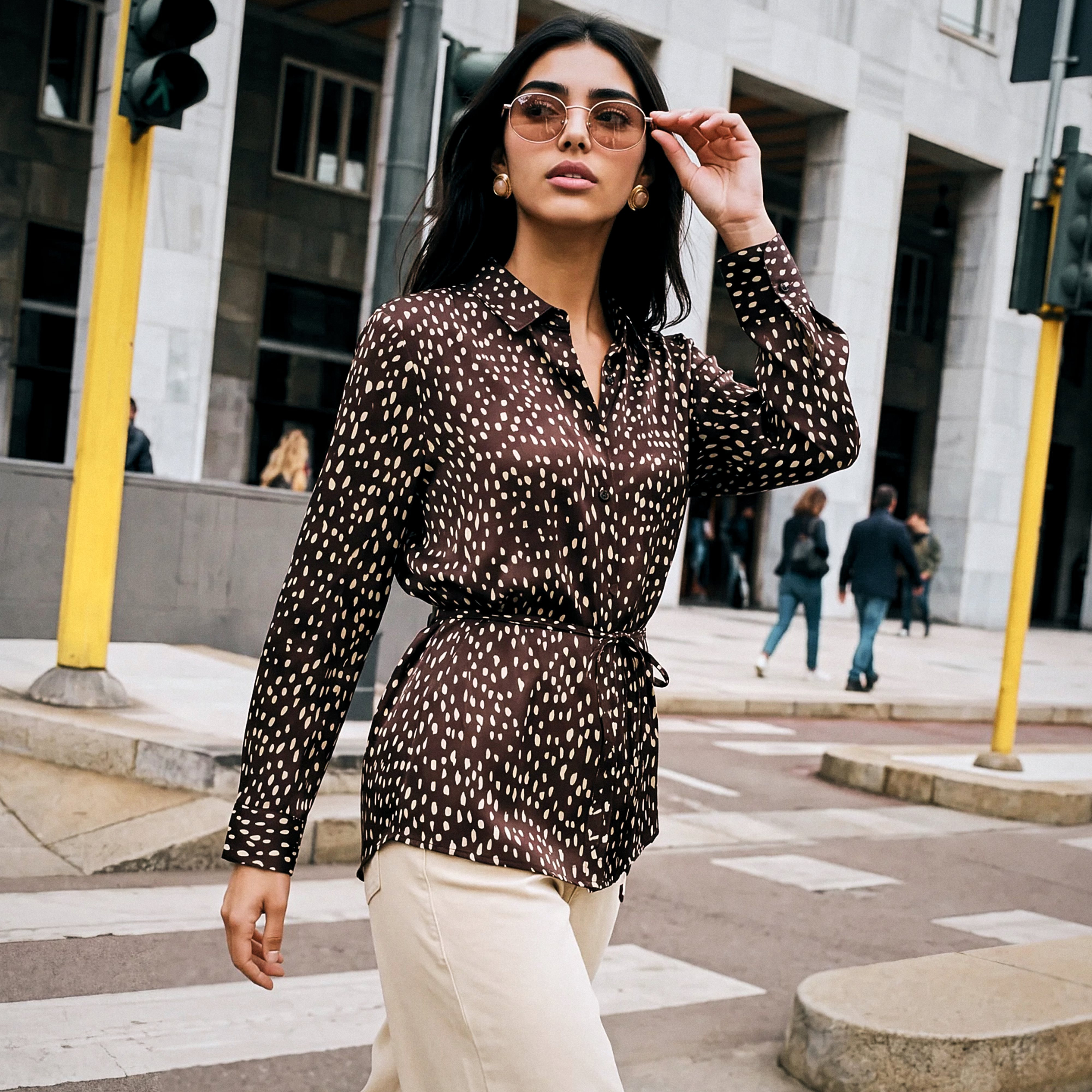 Splash Youth Printed Shirt with Tie-Up-women-clothing-shirtsandblouses-shirts-image-1