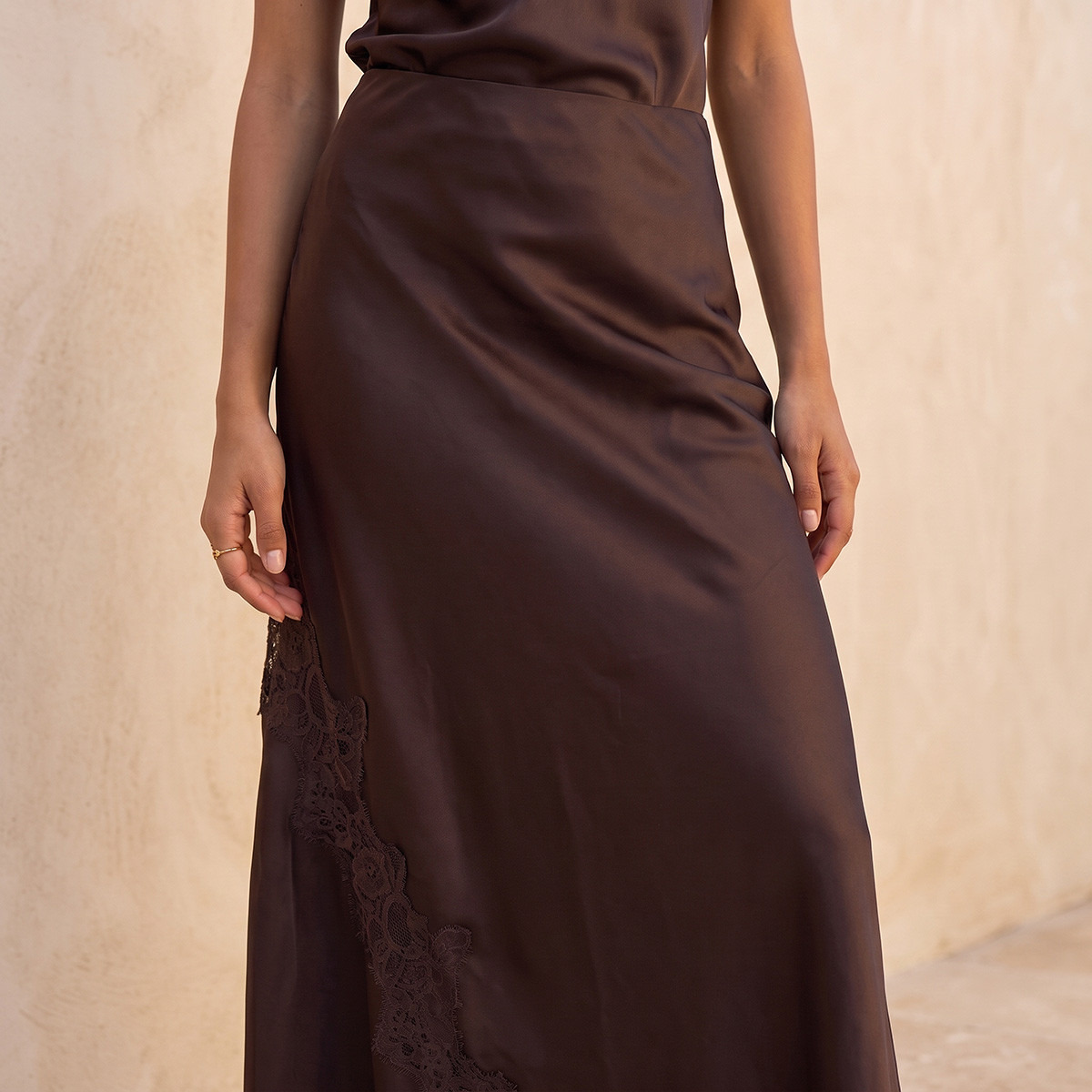 Splash Youth Maxi Satin A-line Skirt with Lace Trim-women-clothing-skirts-image-4