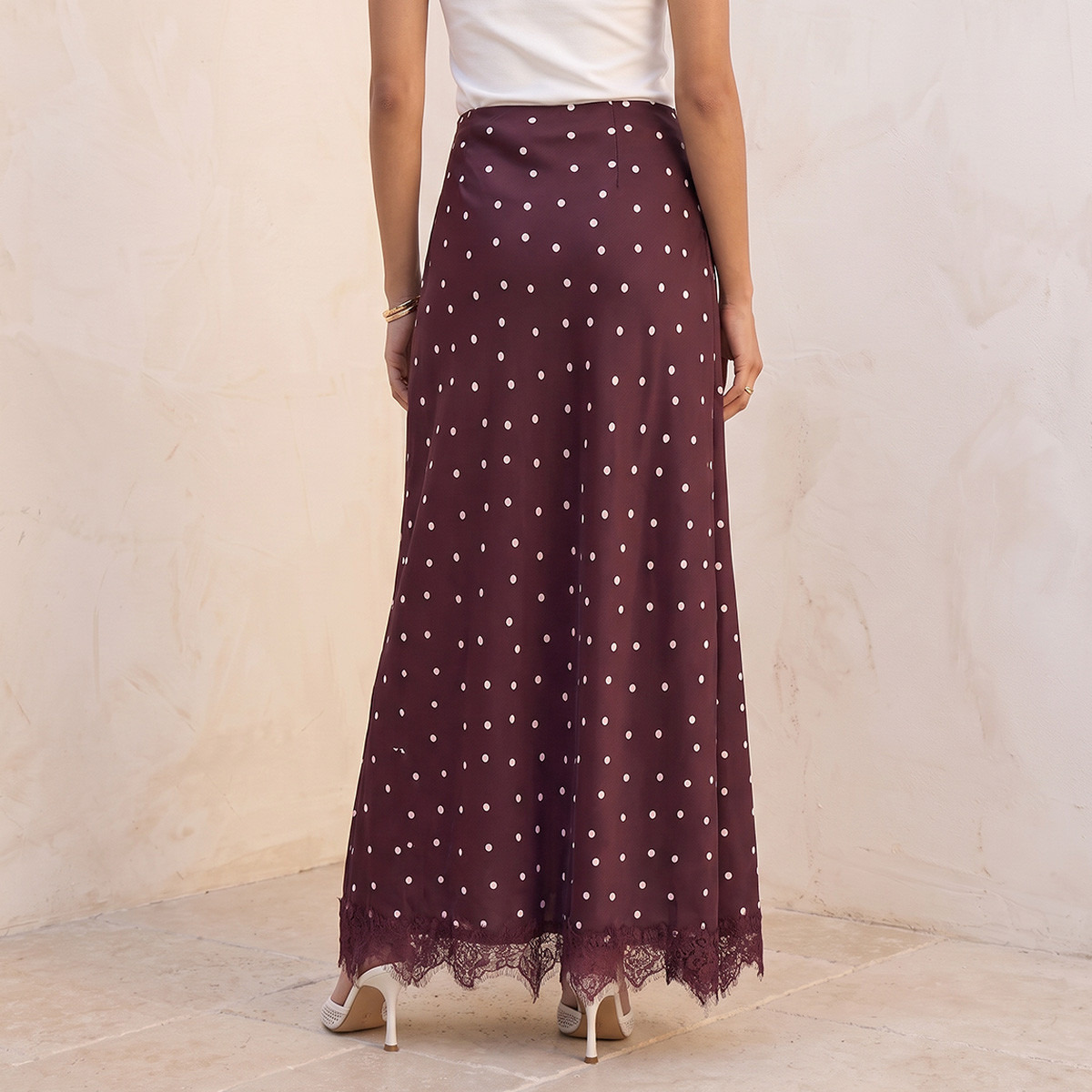 Splash Youth Polka Dot Print A-line Skirt with Zip Closure-women-clothing-skirts-image-4