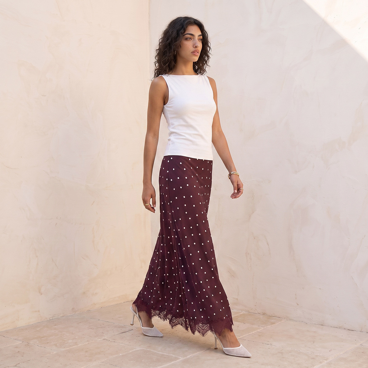 Splash Youth Polka Dot Print A-line Skirt with Zip Closure-women-clothing-skirts-image-5