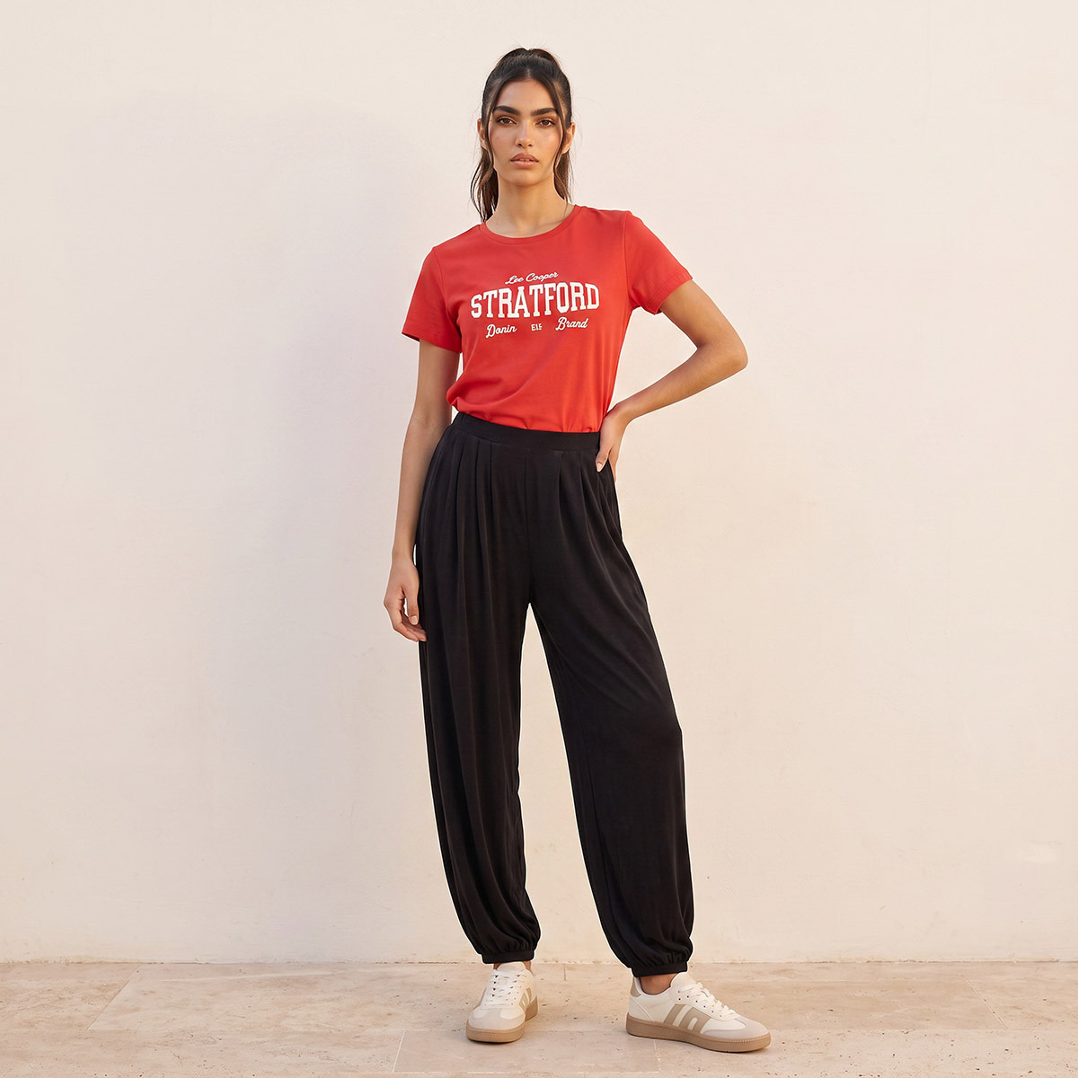 Splash Youth Relaxed Fit Elasticated Waist Pleated Pants-women-clothing-trousers-image-3