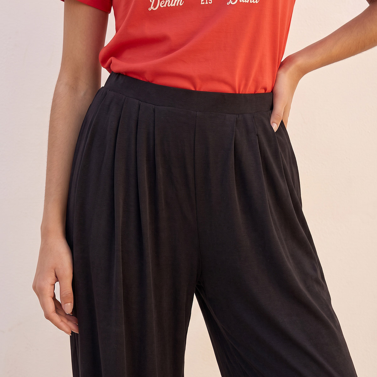 Splash Youth Relaxed Fit Elasticated Waist Pleated Pants-women-clothing-trousers-image-5