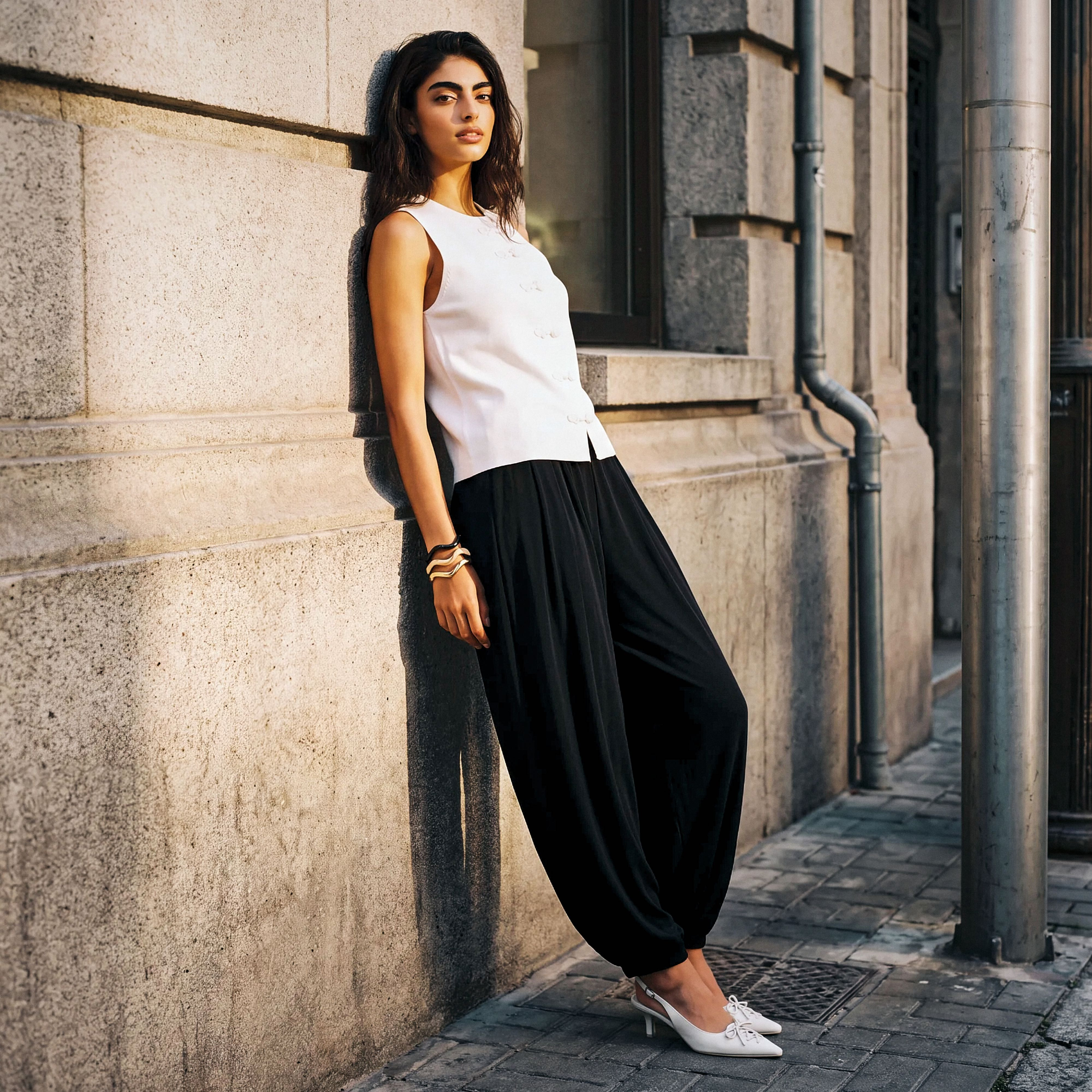 Splash Youth Relaxed Fit Elasticated Waist Pleated Pants-women-clothing-trousers-image-1