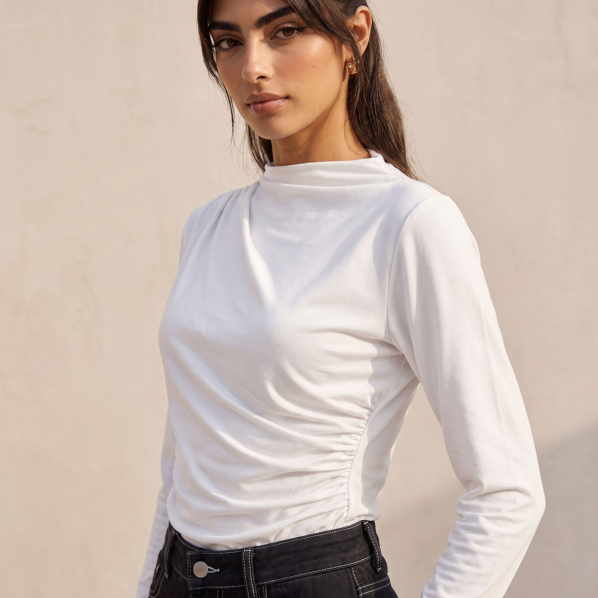 Splash Youth Slim Fit Top with Ruched Accent-women-clothing-shirtsandblouses-blouses-image-5
