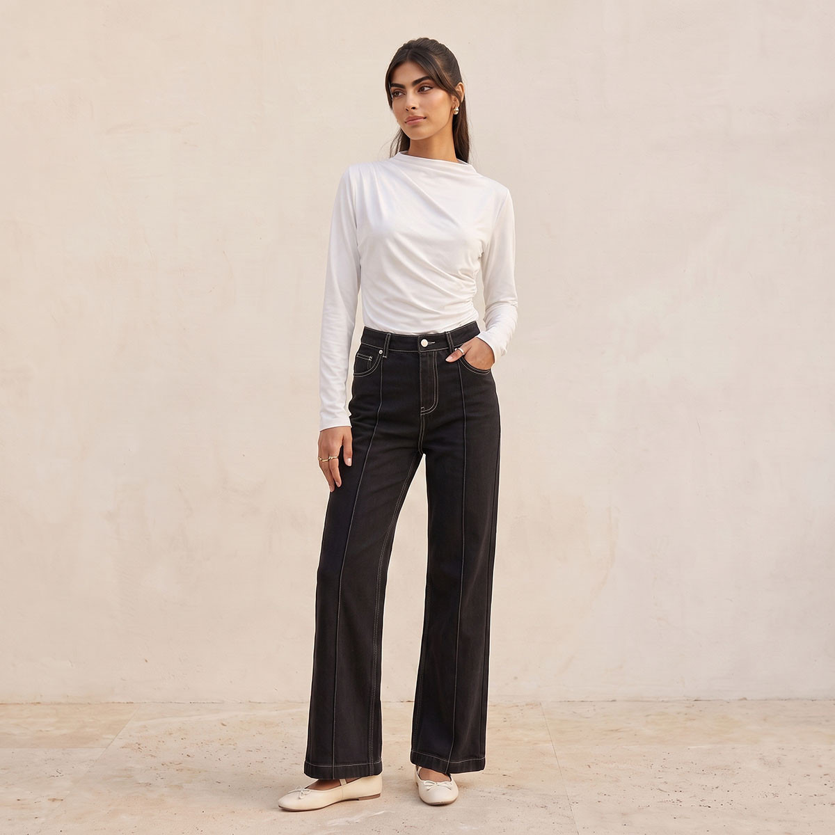 Splash Youth Slim Fit Top with Ruched Accent-women-clothing-shirtsandblouses-blouses-image-6