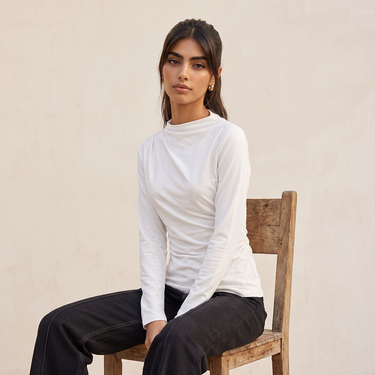 Splash Youth Slim Fit Top with Ruched Accent-women-clothing-shirtsandblouses-blouses-image-7