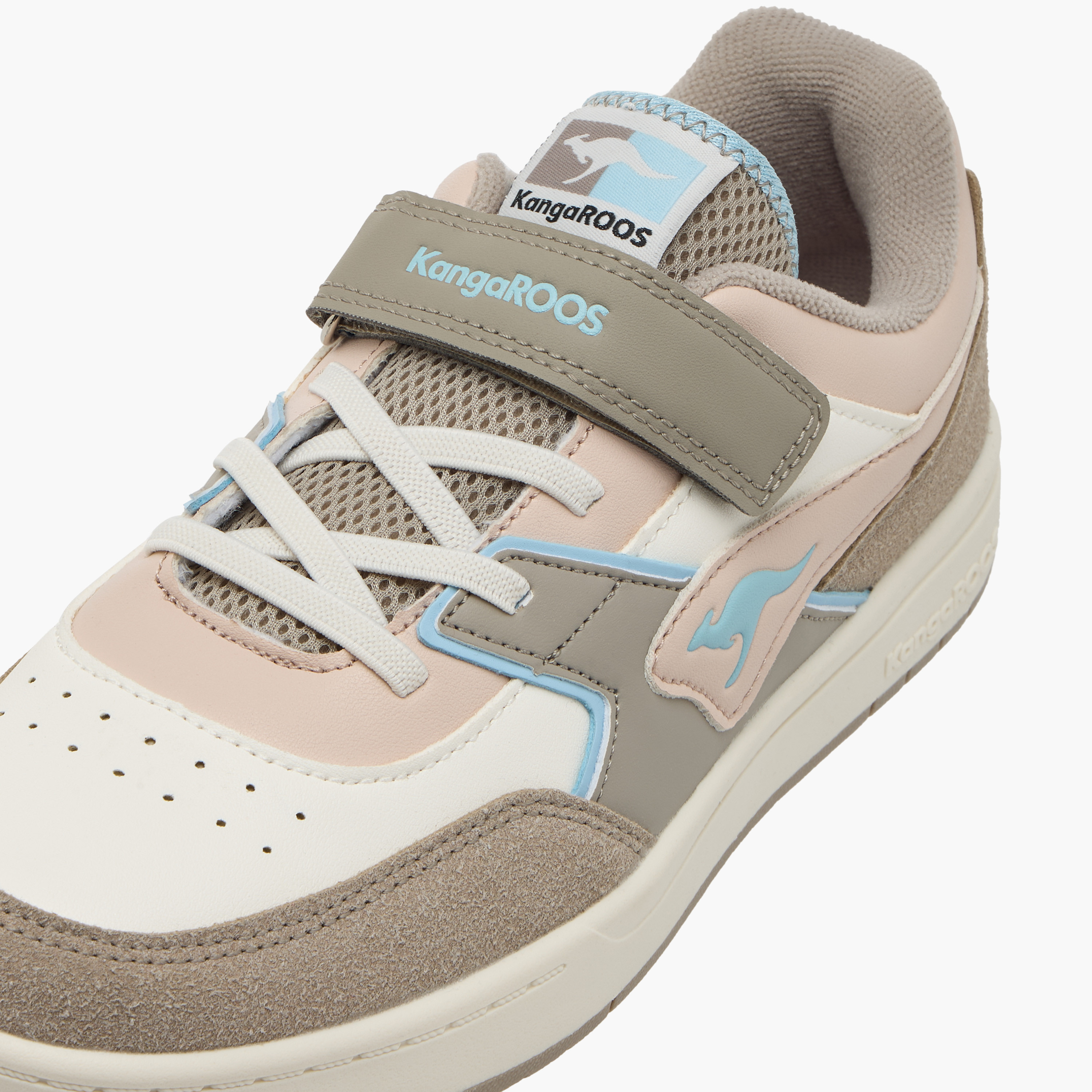 KangaROOS Girls' Panelled Sneakers with Hook and Loop Closure-girls-shoes-sneakers-image-4