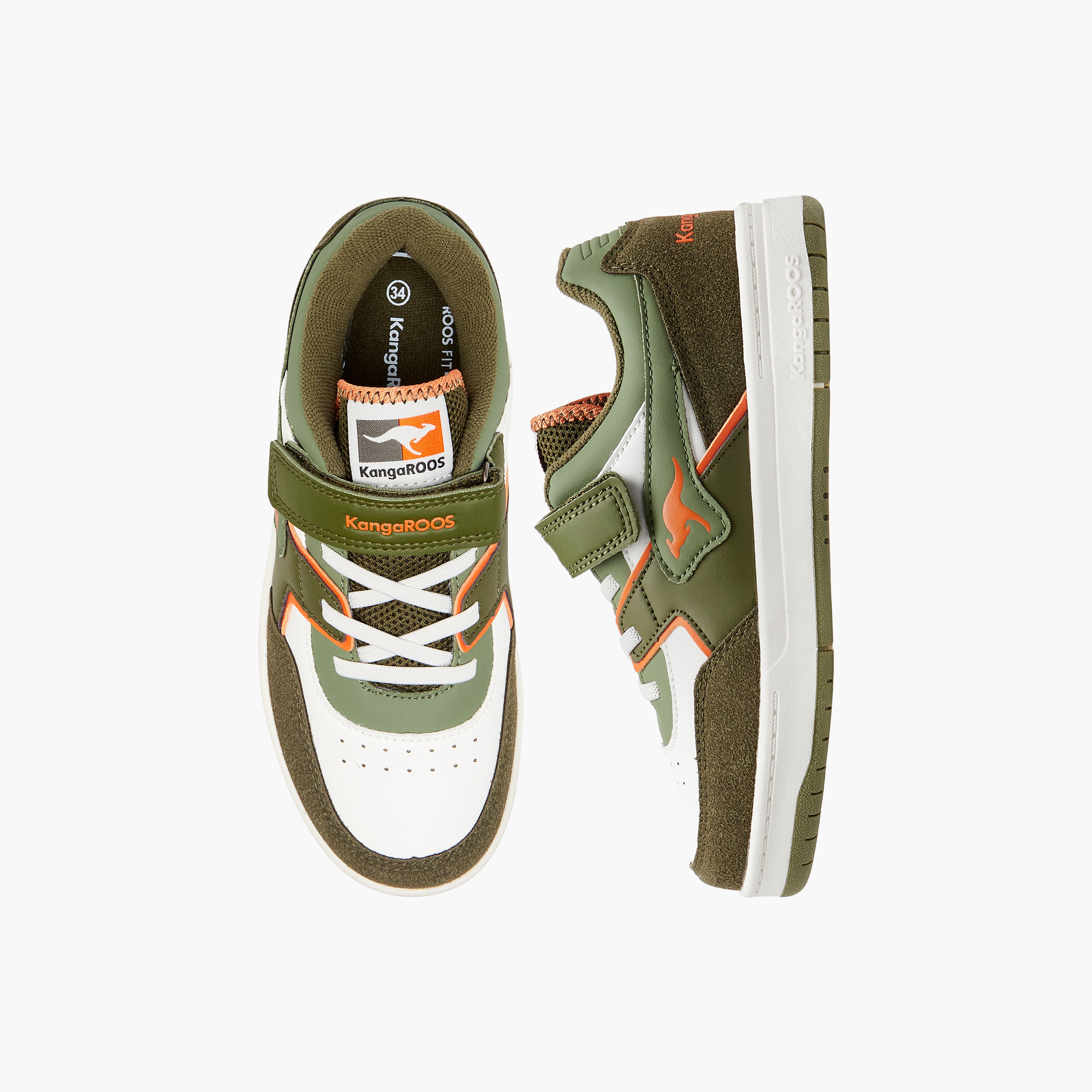 KangaROOS Girls' Panelled Sneakers with Hook and Loop Closure-girls-shoes-sneakers-image-1