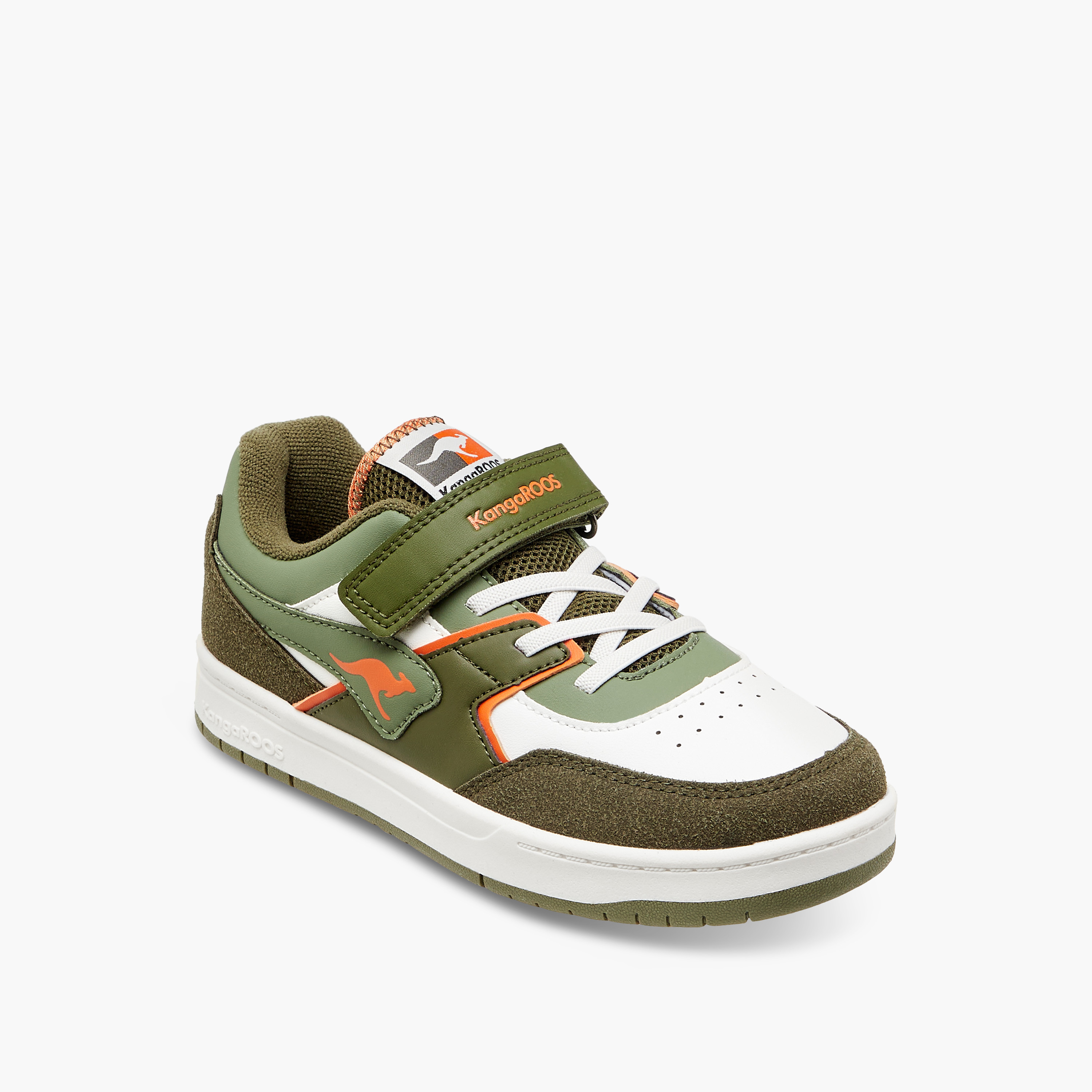 KangaROOS Girls' Panelled Sneakers with Hook and Loop Closure-girls-shoes-sneakers-image-2