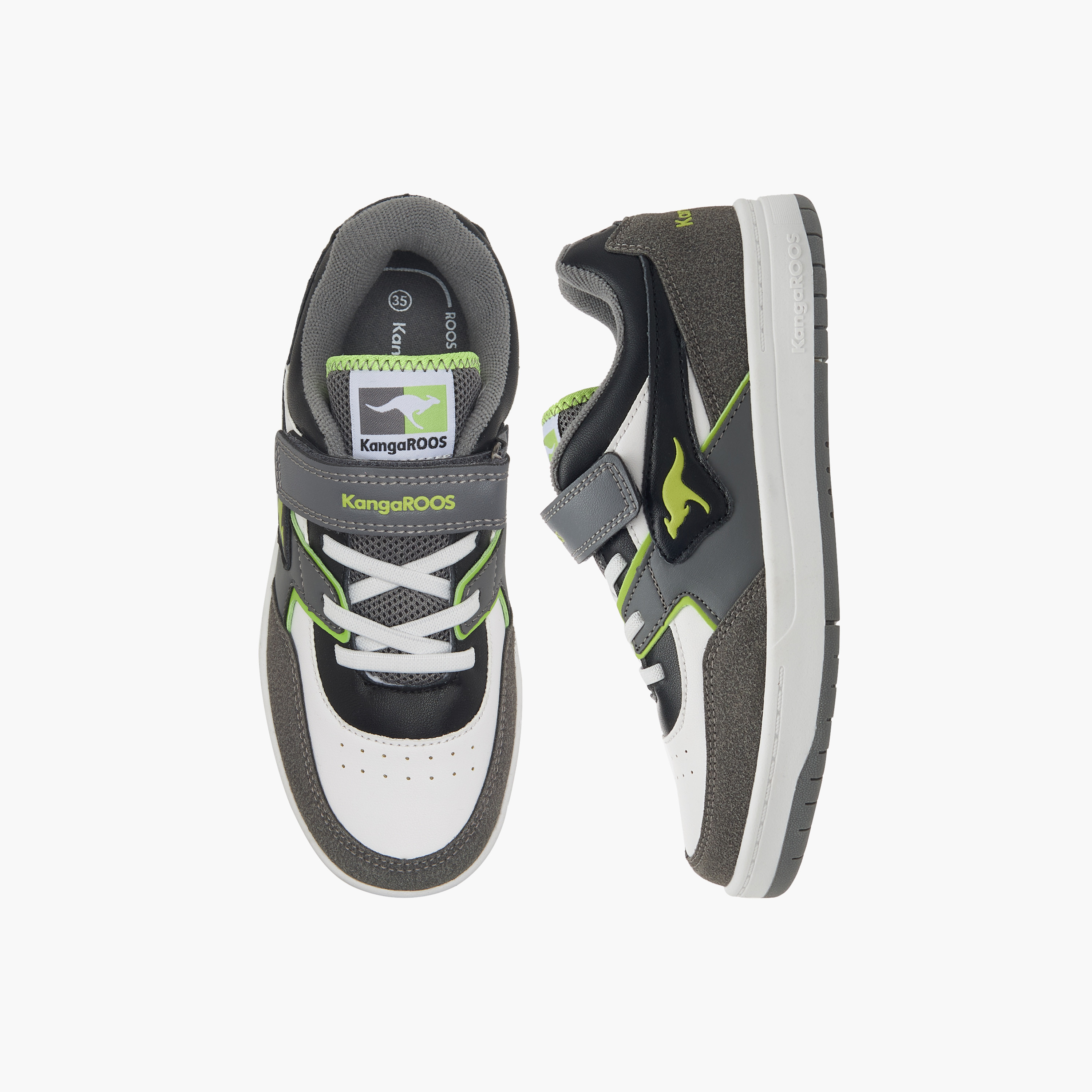 KangaROOS Girls' Panelled Sneakers with Hook and Loop Closure-girls-shoes-sneakers-image-1