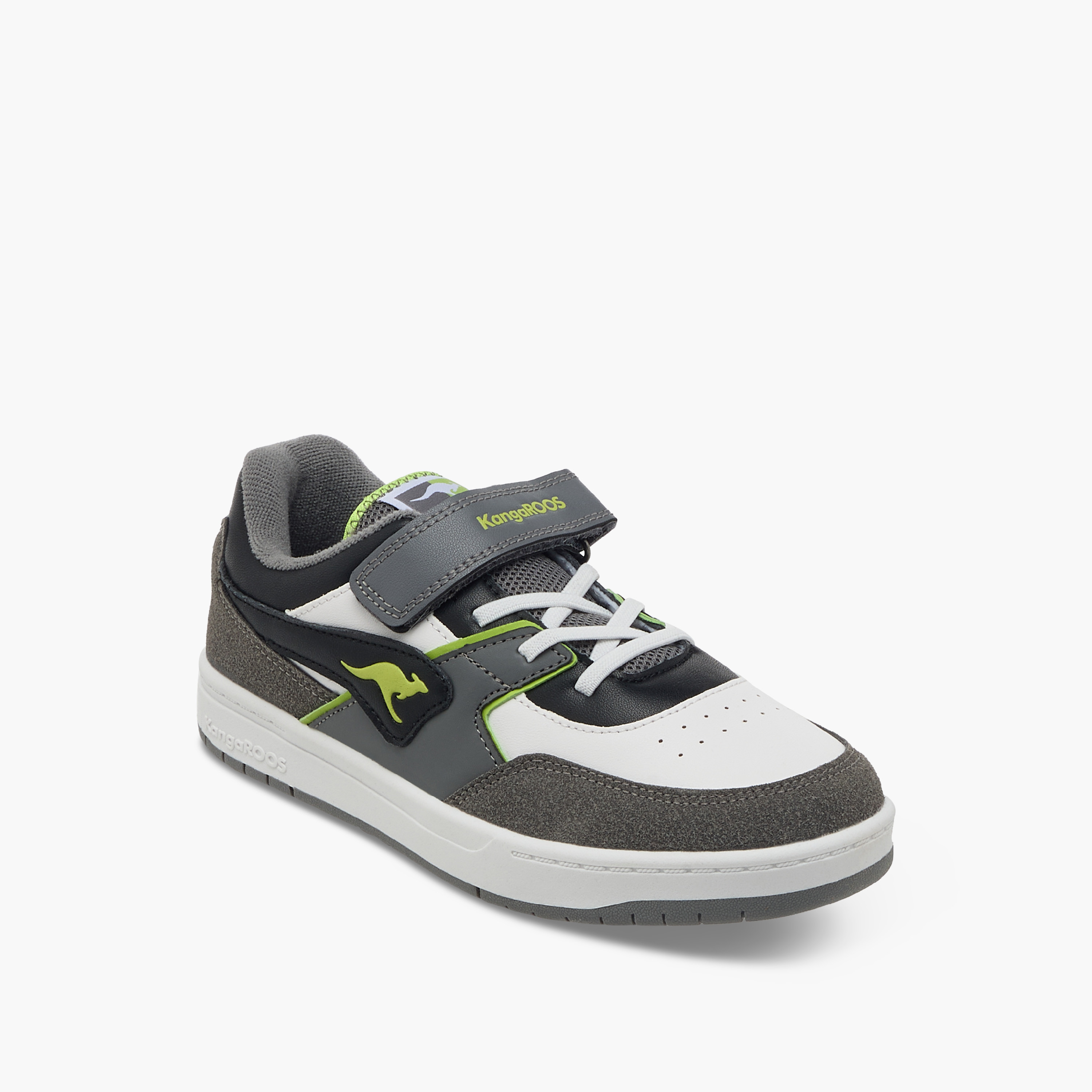 KangaROOS Girls' Panelled Sneakers with Hook and Loop Closure-girls-shoes-sneakers-image-2