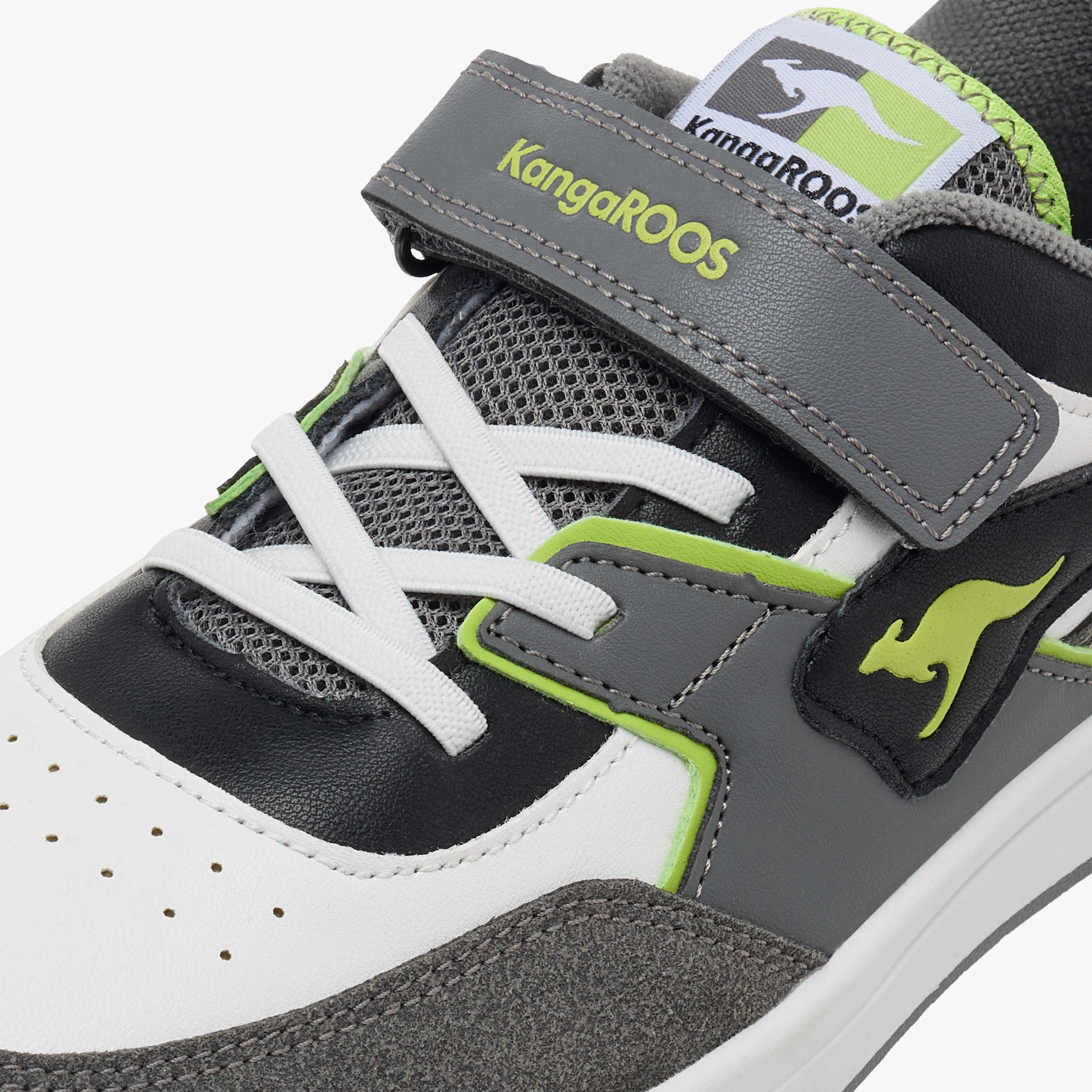 KangaROOS Girls' Panelled Sneakers with Hook and Loop Closure-girls-shoes-sneakers-image-4