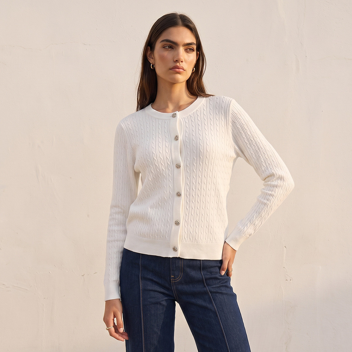 Splash Youth Textured Cardigan with Button Closure-women-winterwear-cardigansandjumpers-cardigans-image-8