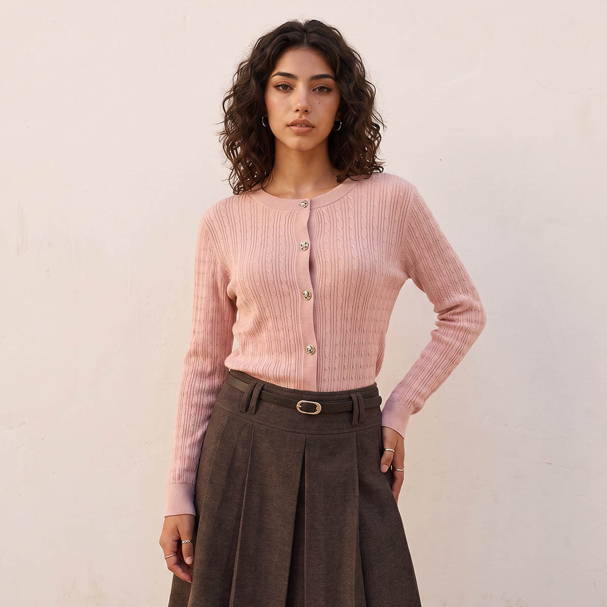 Splash Youth Textured Cardigan with Button Closure-women-winterwear-cardigansandjumpers-cardigans-image-2