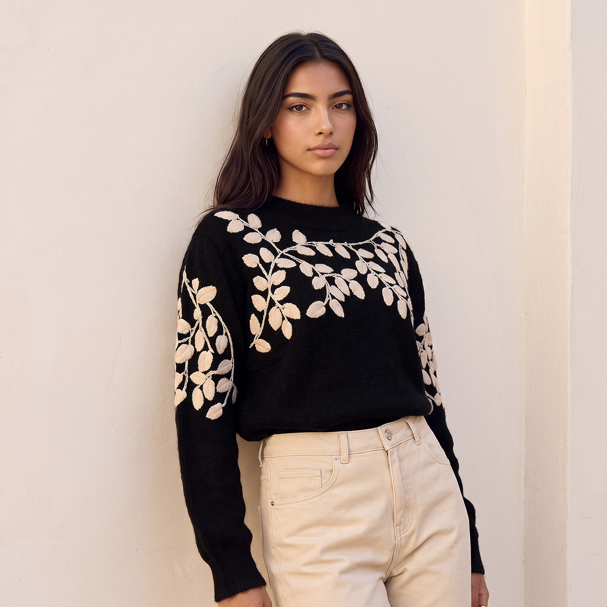كنزة بتطريز من يوث من سبلاش-women-winterwear-cardigansandjumpers-jumpers-image-5