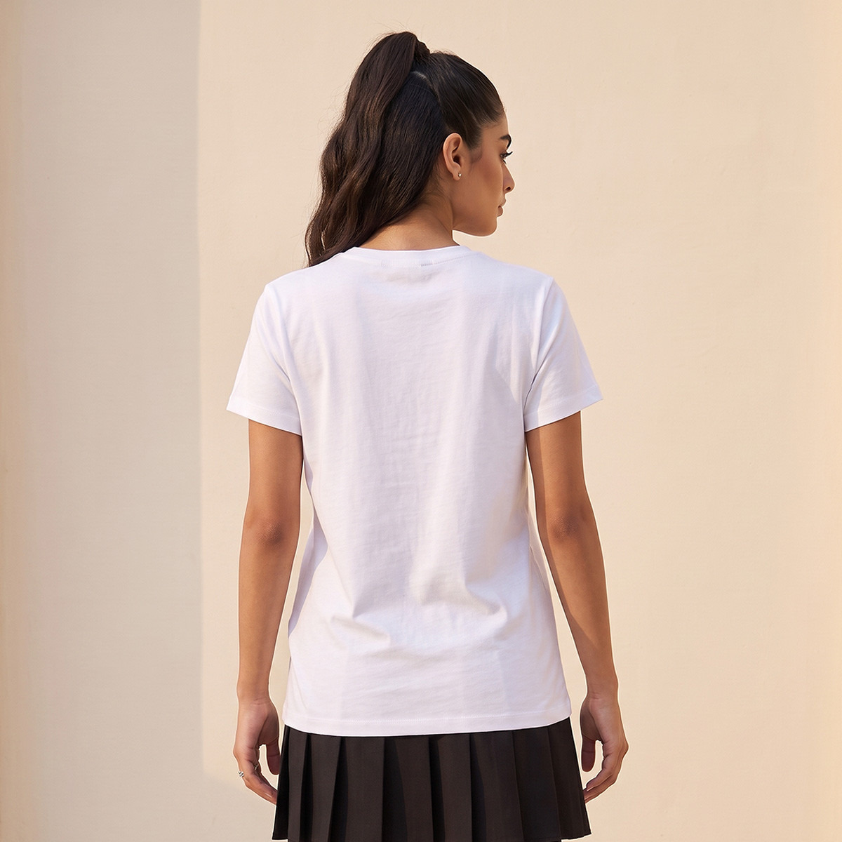 تيشيرت قطن بطبعات شعار من سبلاش يوث-women-clothing-tshirts-image-3