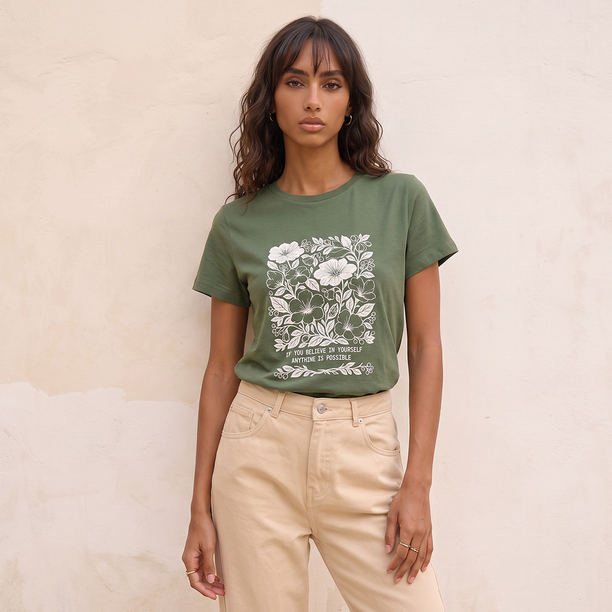 تيشيرت قطن بياقة دائرية من يوث من سبلاش-women-clothing-tshirts-image-1