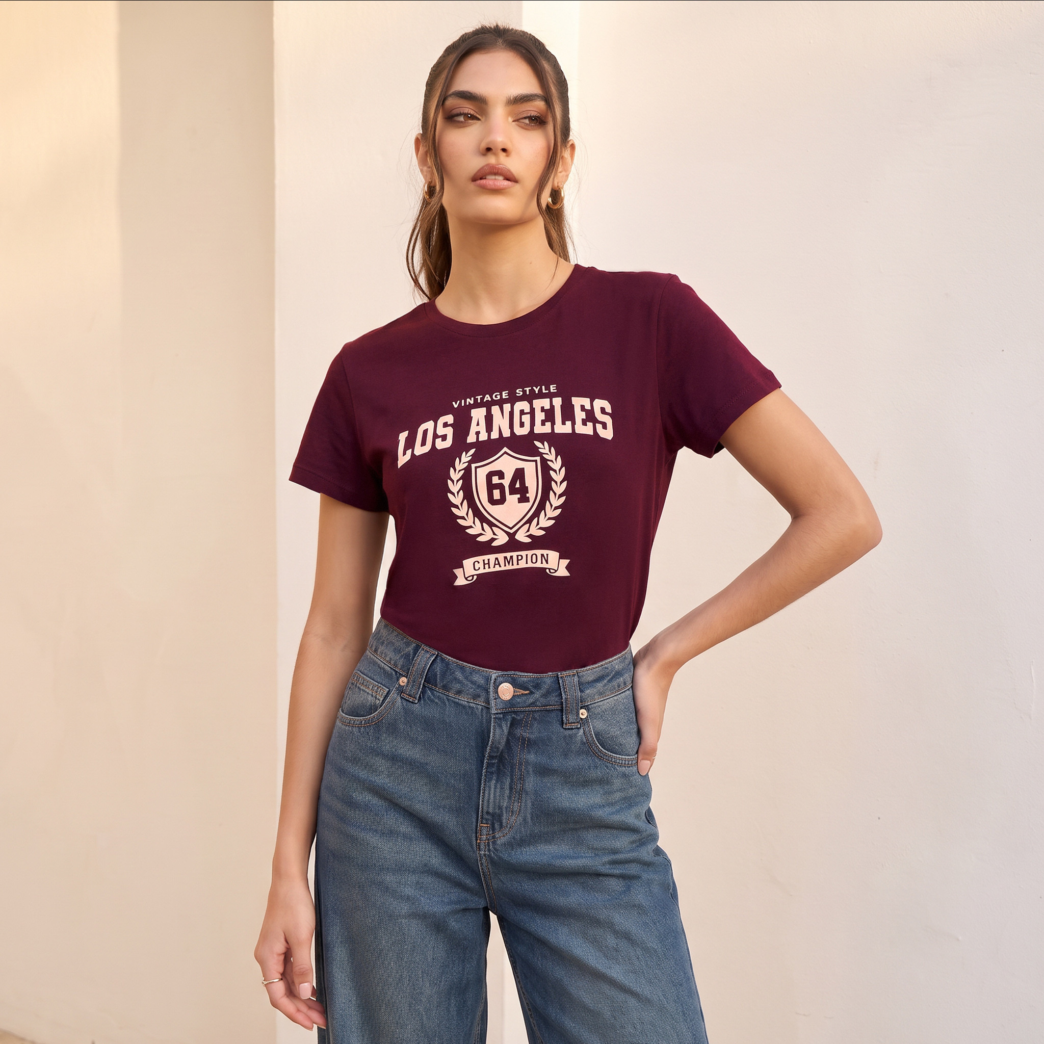 Splash Youth Cotton Los Angeles Print T-shirt-women-clothing-tshirts-image-1