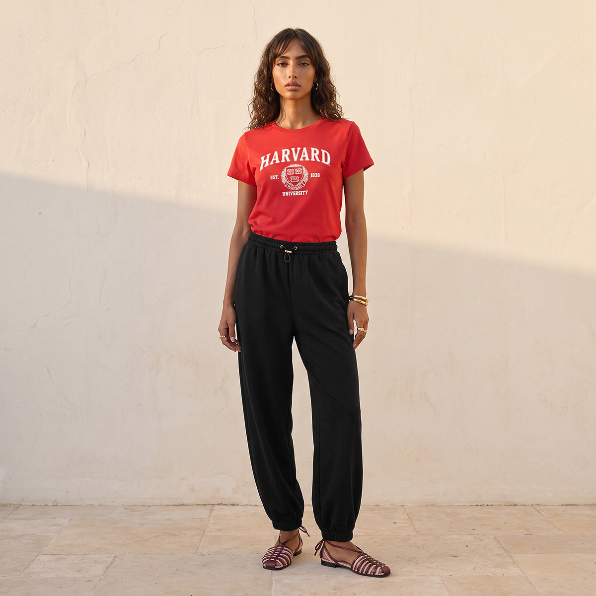 بنطلون ناعم الملمس بخصر مرن من يوث من سبلاش-women-clothing-bottoms-joggers-image-2