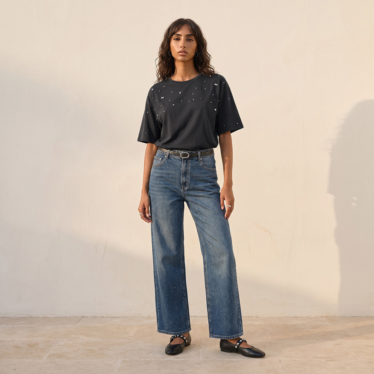 تيشيرت قطن مزين للشباب من سبلاش-women-clothing-tshirts-image-3