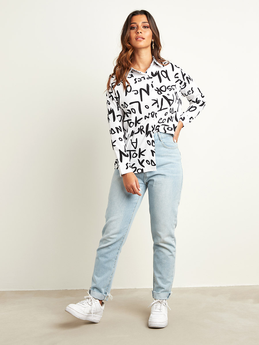 قميص مطبوع بقصة واسعة من ستايلي-women-clothing-shirtsandblouses-blouses-image-2