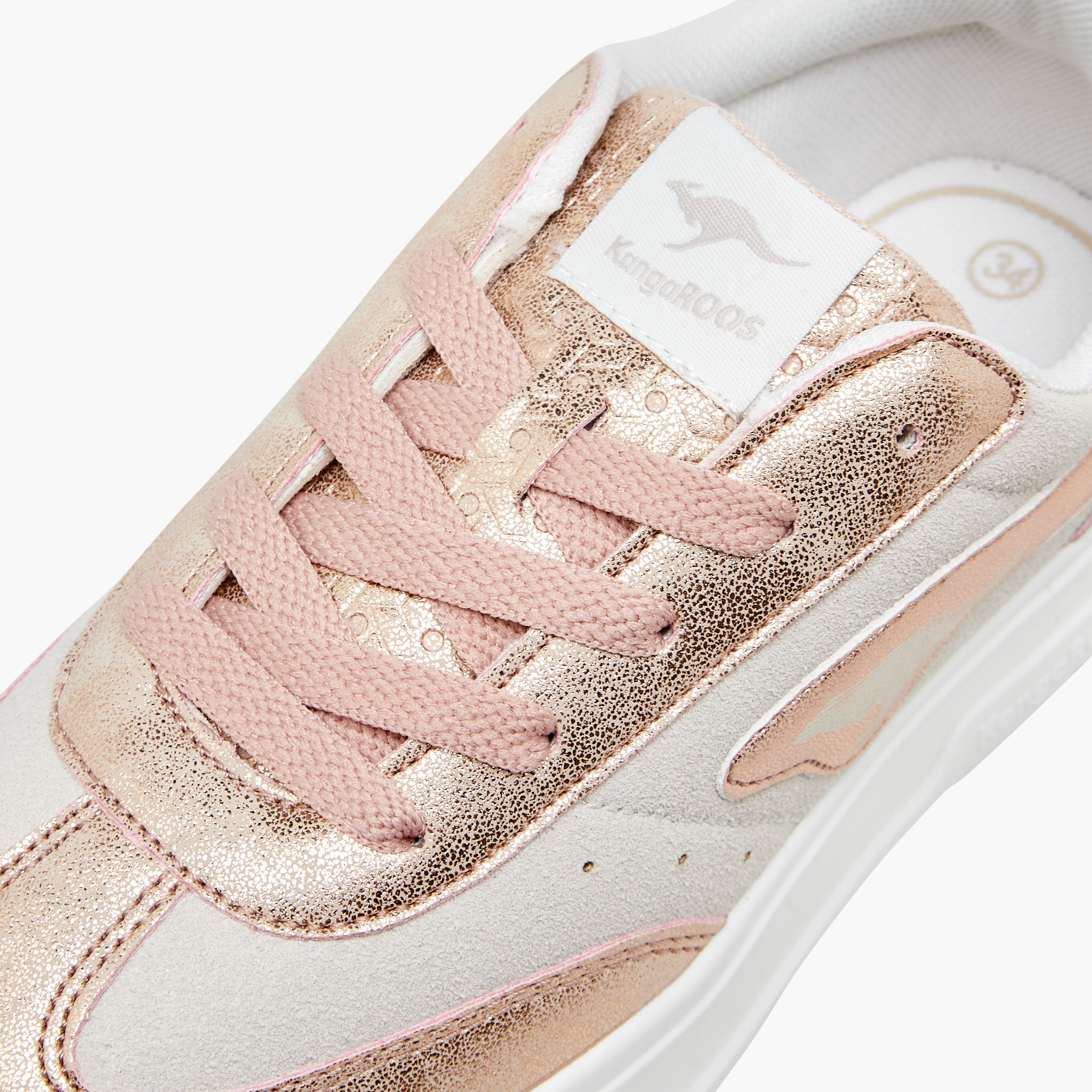 KangaROOS Girls' Panelled Sneakers with Lace-Up Closure-girls-shoes-sneakers-image-4