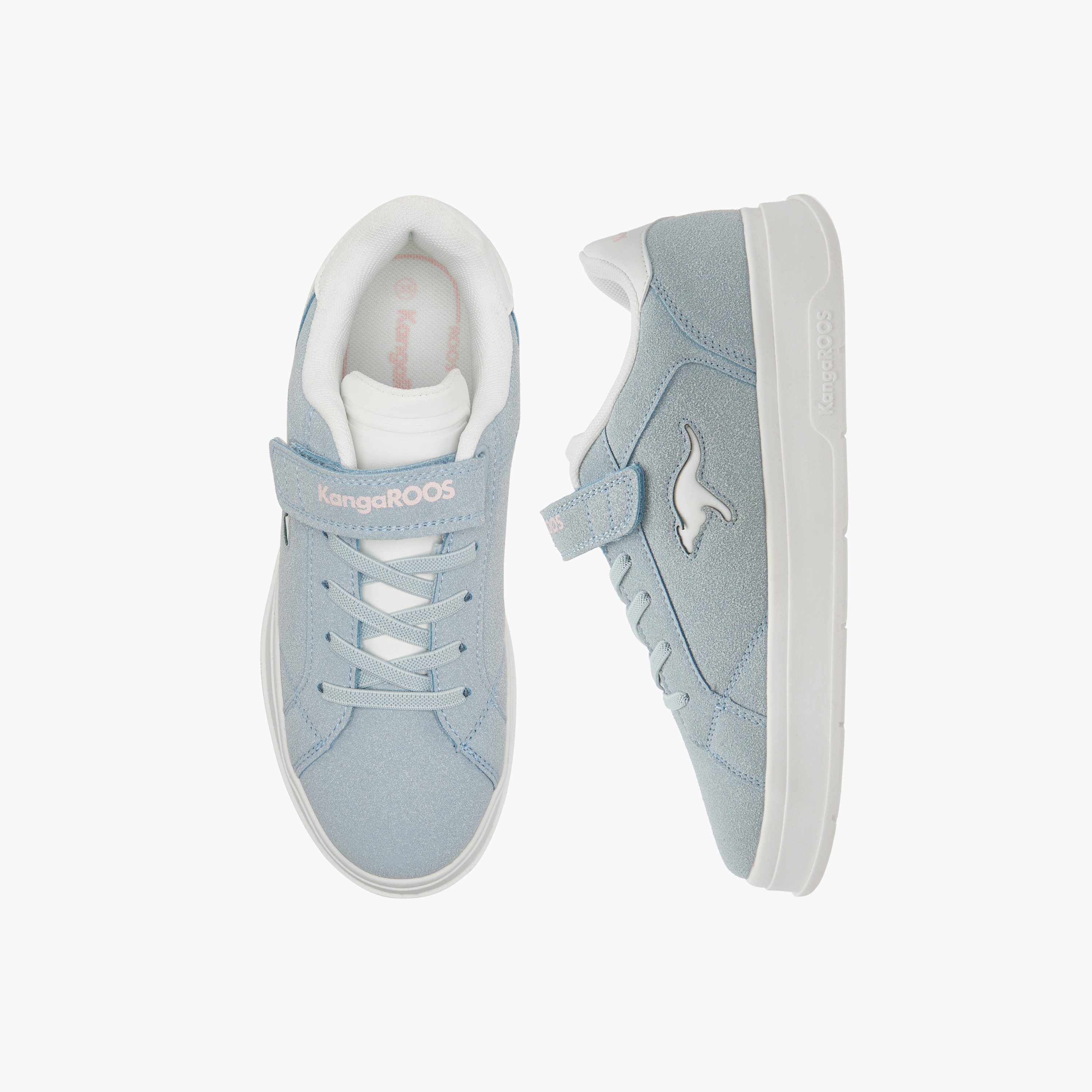 KangaROOS Girls' Panelled Sneakers with Hook and Loop Closure-girls-shoes-sneakers-image-1