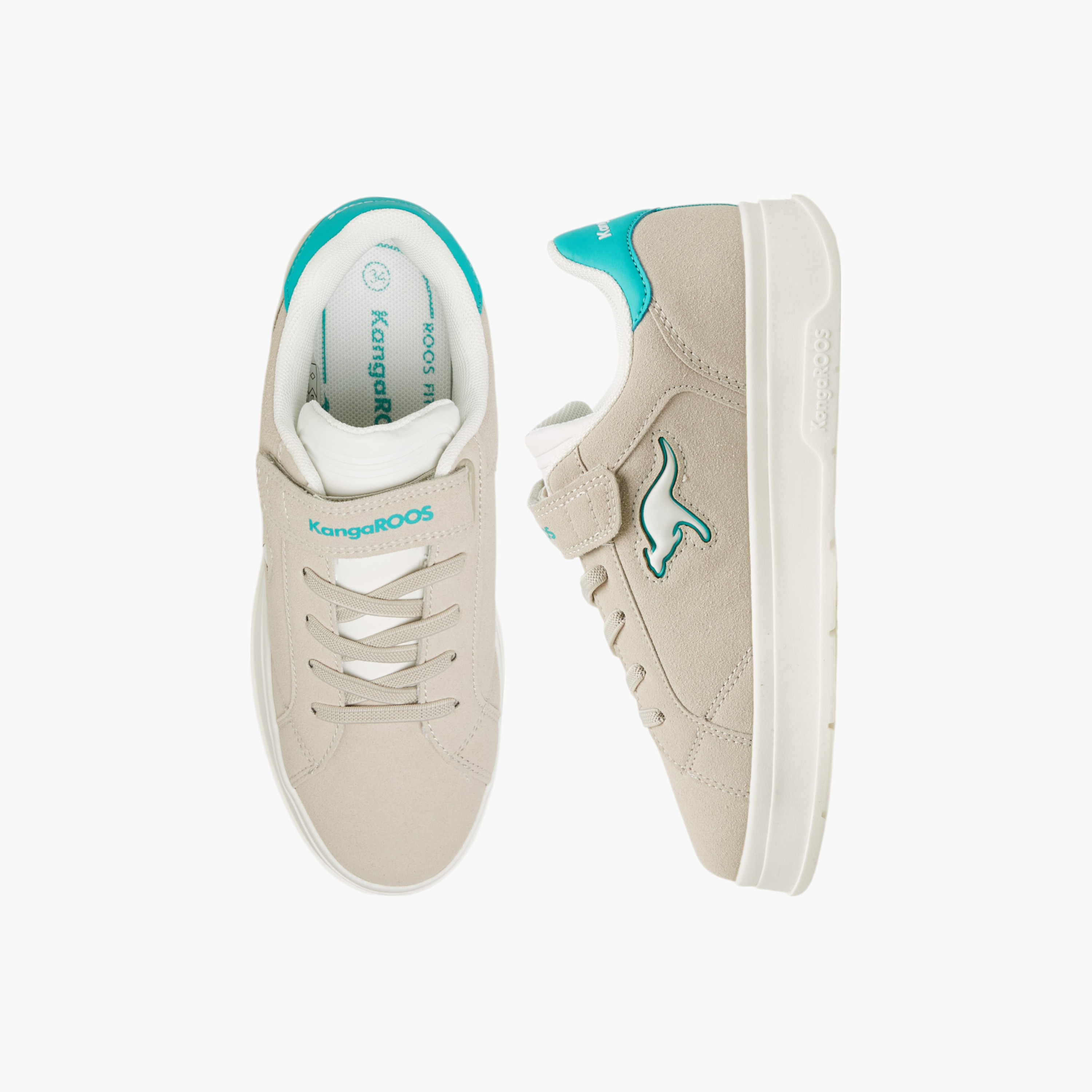 KangaROOS Girls' Panelled Sneakers with Hook and Loop Closure-girls-shoes-sports-image-1