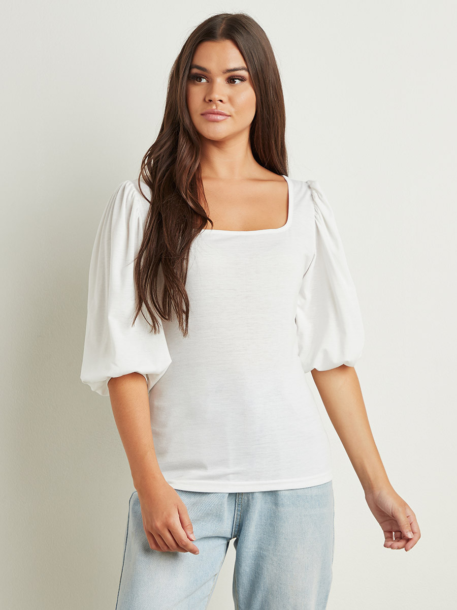 بلوزة بأكمام منفوخة من ستايلي-women-clothing-shirtsandblouses-blouses-image-3