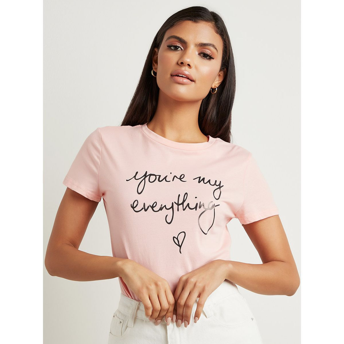 تيشيرت مطبوع بأكمام قصيرة من ستايلي-women-clothing-tshirts-image-1
