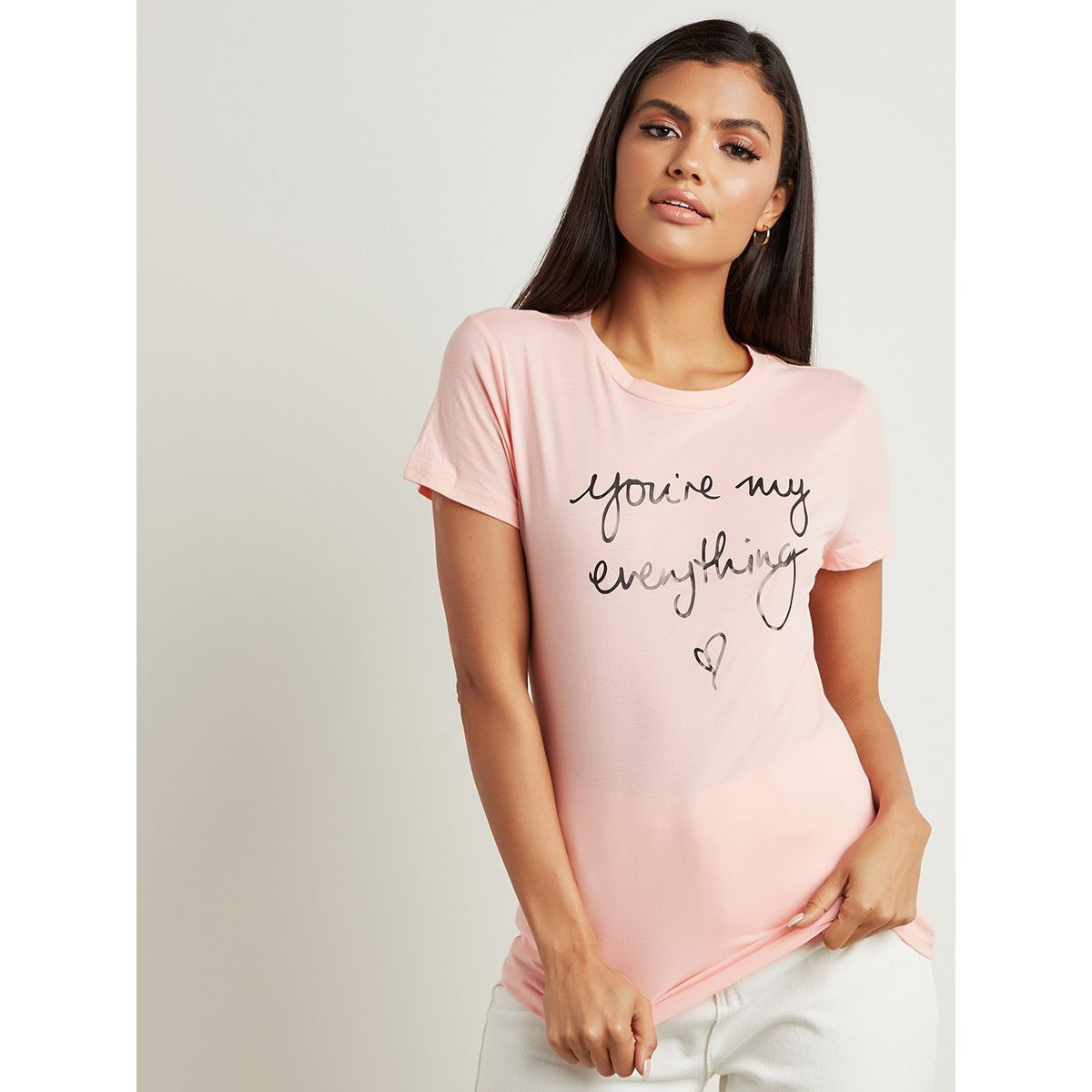 تيشيرت مطبوع بأكمام قصيرة من ستايلي-women-clothing-tshirts-image-3