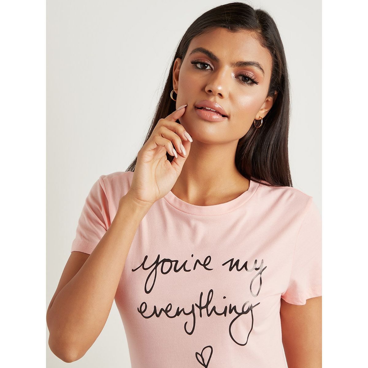 تيشيرت مطبوع بأكمام قصيرة من ستايلي-women-clothing-tshirts-image-5