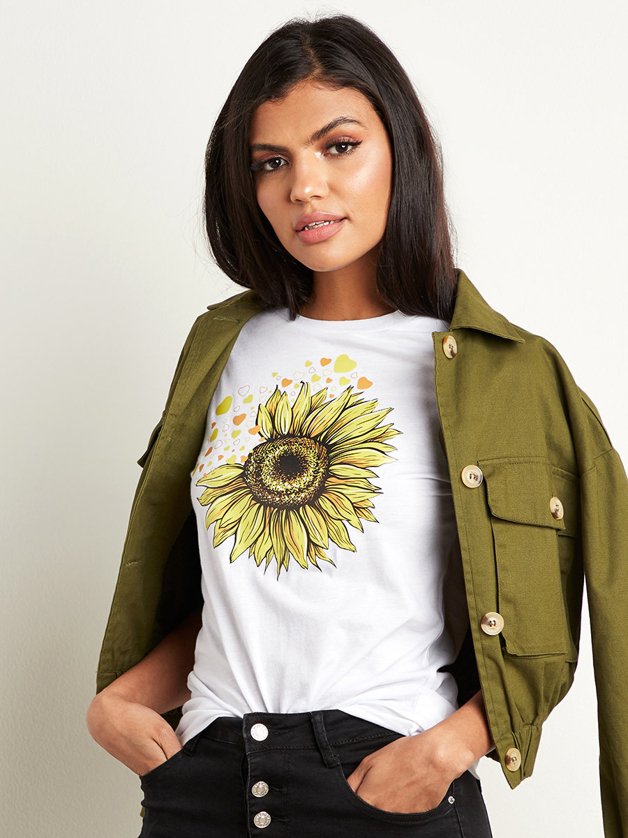 تيشيرت مطبوع بقصة واسعة من ستايلي-women-clothing-tshirts-image-1