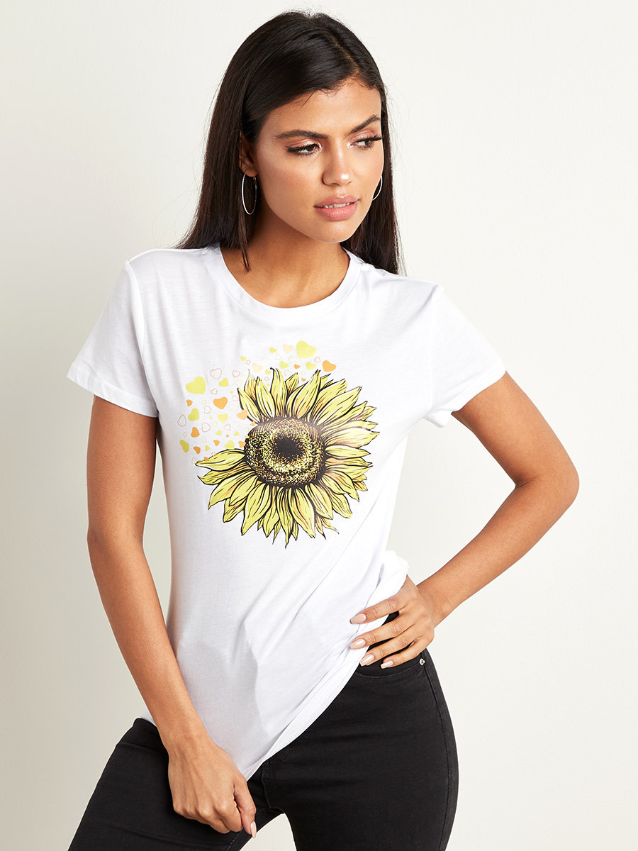 تيشيرت مطبوع بقصة واسعة من ستايلي-women-clothing-tshirts-image-2