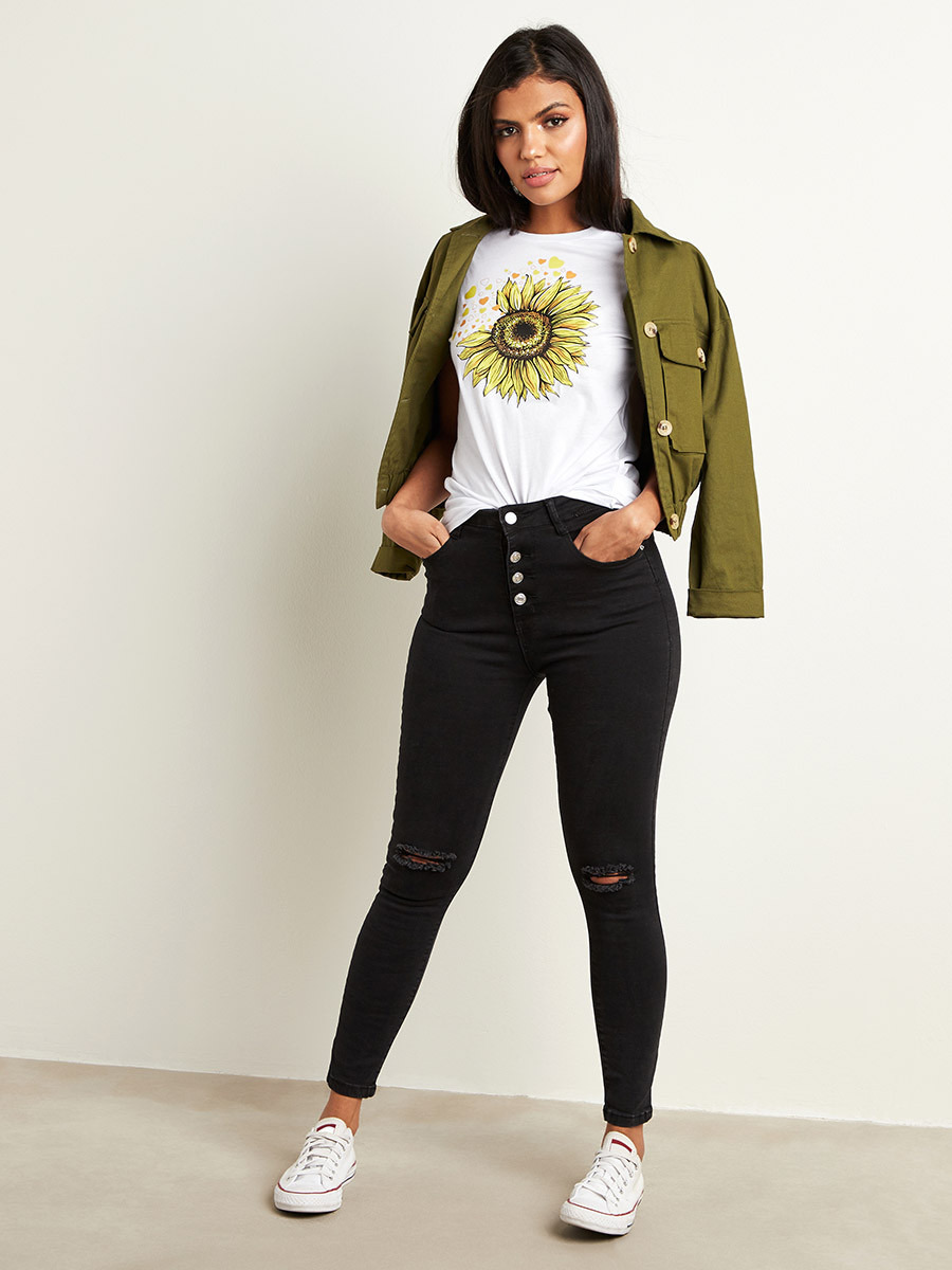 تيشيرت مطبوع بقصة واسعة من ستايلي-women-clothing-tshirts-image-4