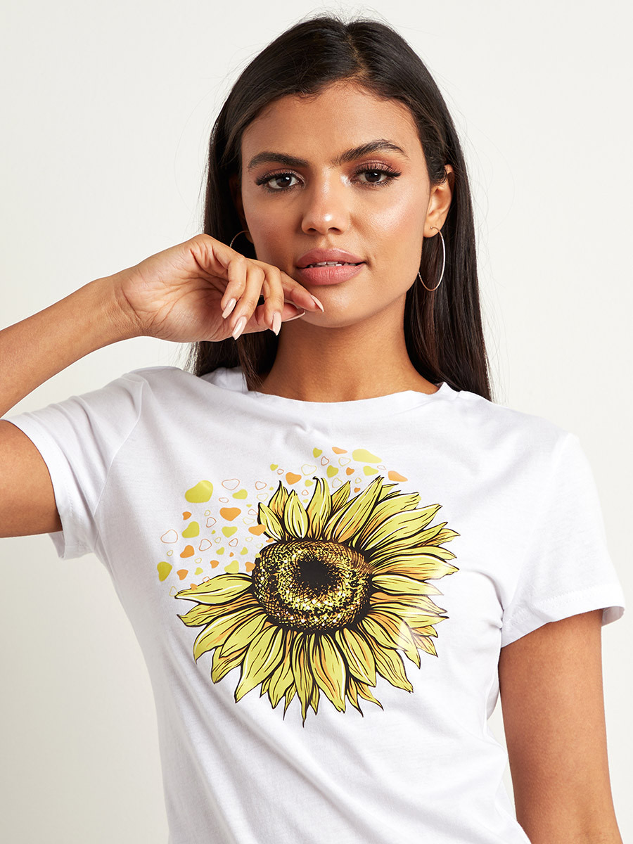 تيشيرت مطبوع بقصة واسعة من ستايلي-women-clothing-tshirts-image-5