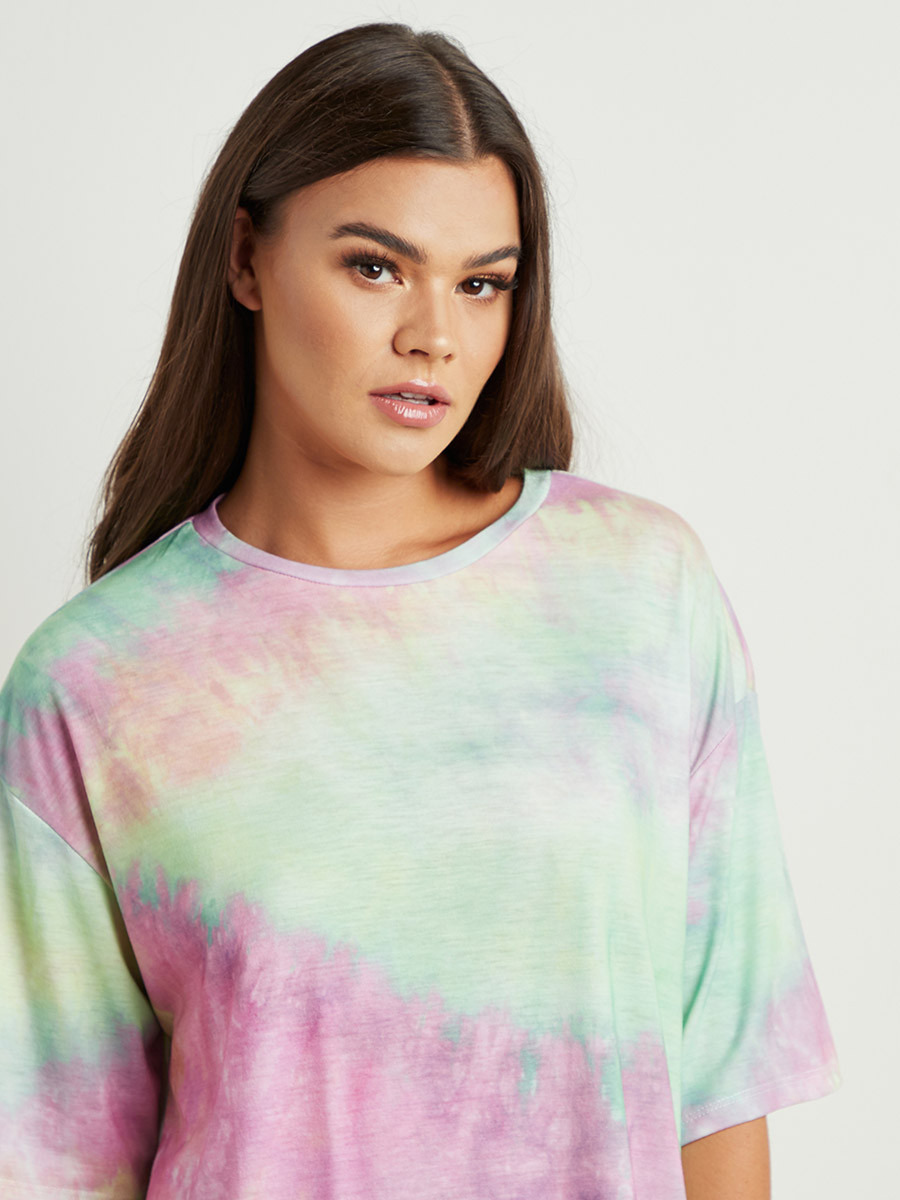 Styli Tie Dye Round Neck Oversized T-shirt-women-clothing-tshirts-image-4