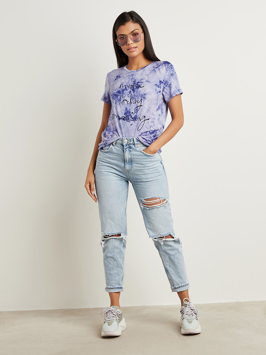 تيشيرت مطبوع بأكمام قصيرة من ستايلي-women-clothing-tshirts-image-2