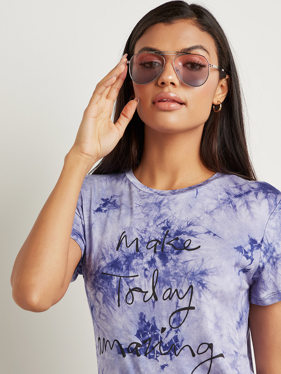 تيشيرت مطبوع بأكمام قصيرة من ستايلي-women-clothing-tshirts-image-4