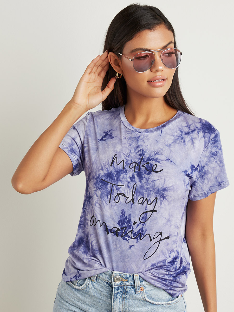 تيشيرت مطبوع بأكمام قصيرة من ستايلي-women-clothing-tshirts-image-5