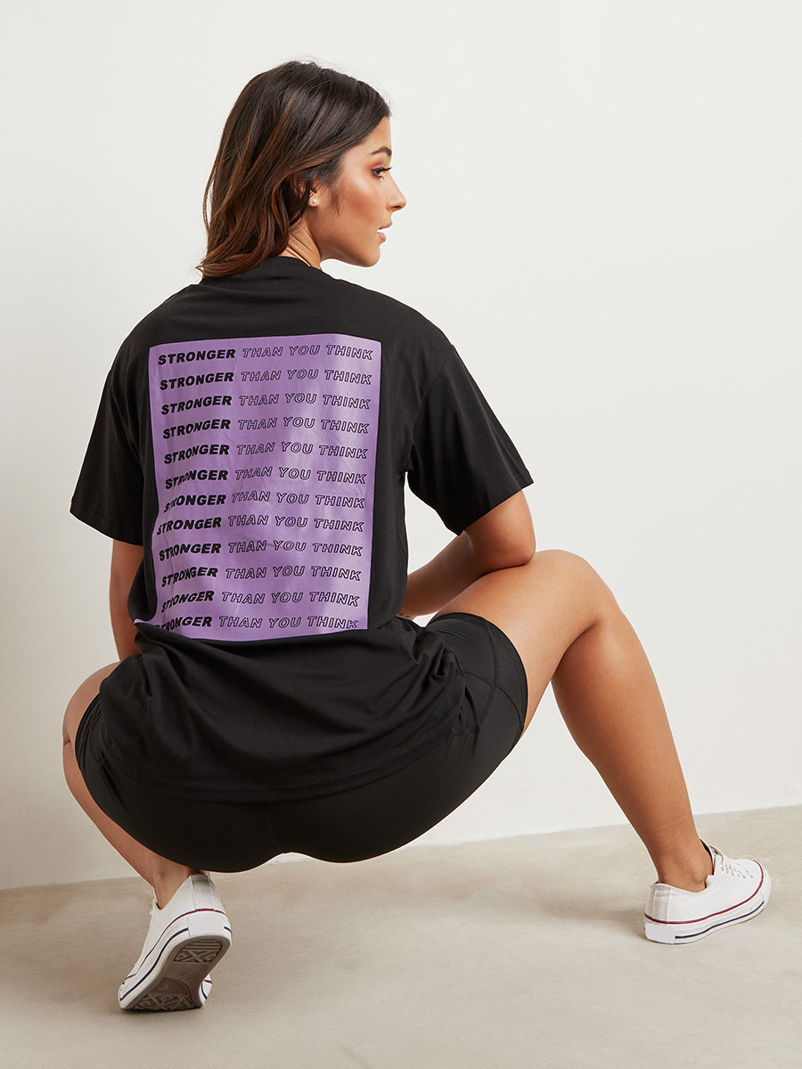 Styli Stronger Than You Think Back Printed Detail Oversized T-shirt-women-clothing-tshirts-image-1
