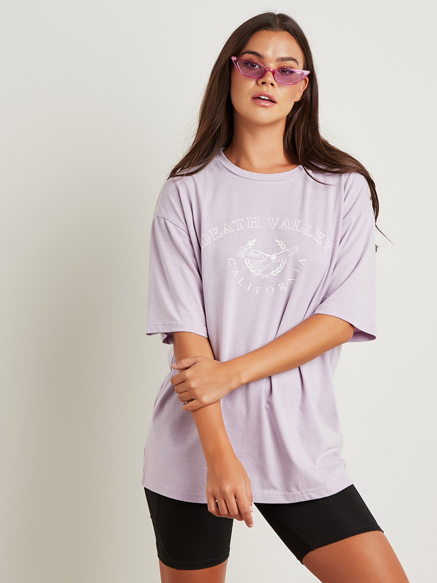 Styli California Printed Round Neck Oversized T-shirt-women-clothing-tshirts-image-1