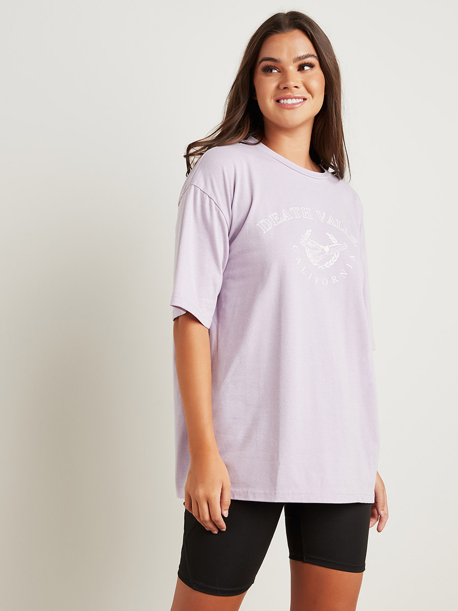 Styli California Printed Round Neck Oversized T-shirt-women-clothing-tshirts-image-5
