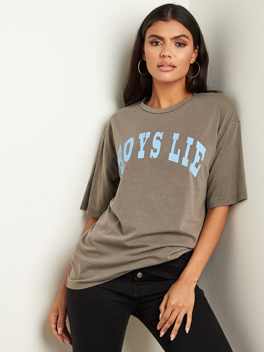 تيشيرت مطبوع بقصة واسعة من ستايلي-women-clothing-tshirts-image-1