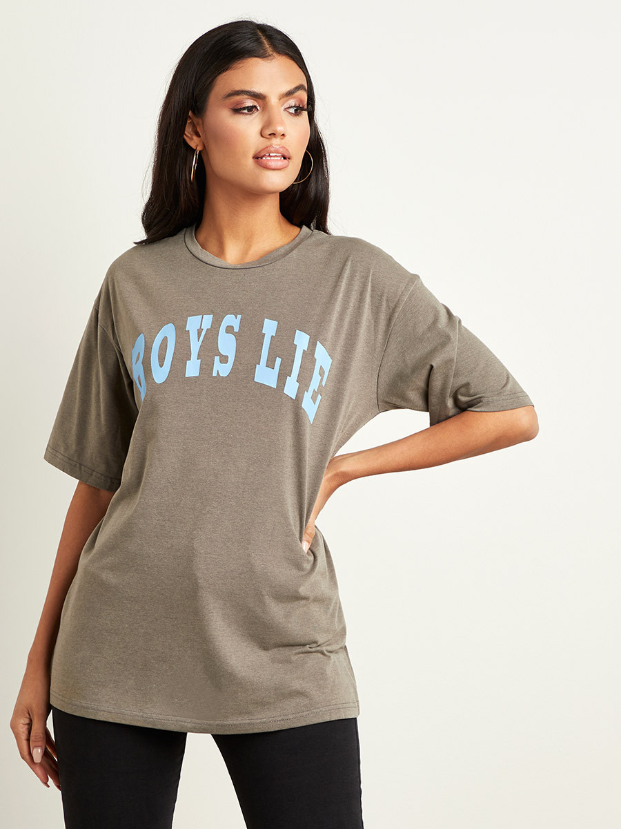 تيشيرت مطبوع بقصة واسعة من ستايلي-women-clothing-tshirts-image-2